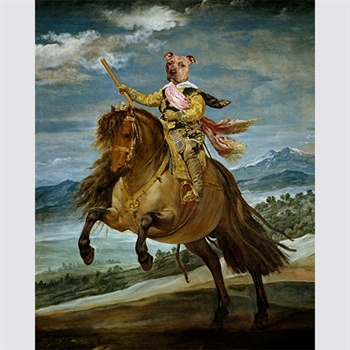 Custom Masterpiece of A Dog Prince on Horseback,by myDaVinci - myDaVinci